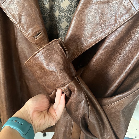 Vintage 1990's Brown Leather Jacket M/L - Picture 4 of 6